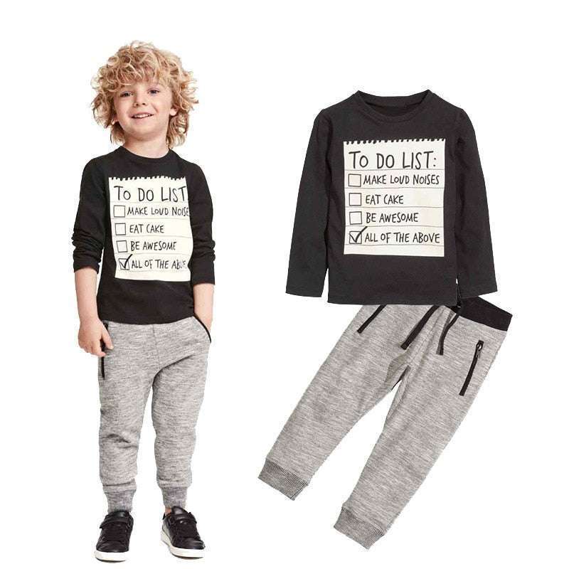 Kids Boys Clothing Set Baby Boy Casual Clothes Spring Autumn Ccotton Long Sleeves T-shirt Pants 2pcs Suit For 3-7 Years Orazek UK Ltd