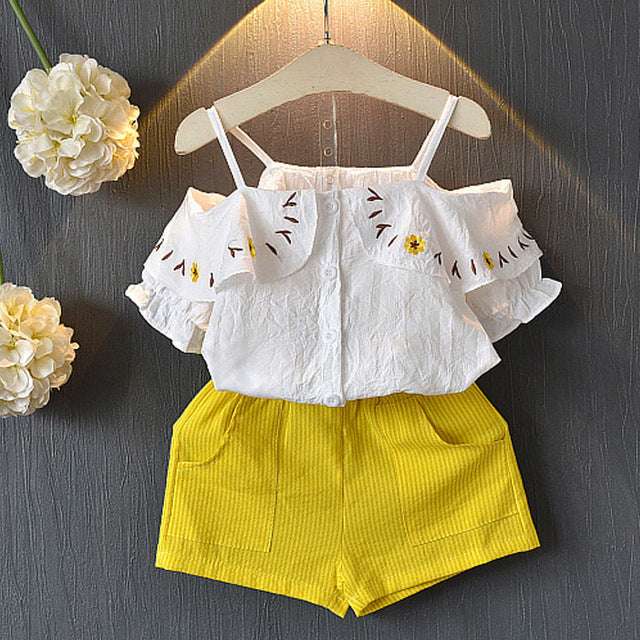 Kids Girls Clothes For Baby Girl Kids T-Shirt Shorts Suit | Orazek UK Ltd