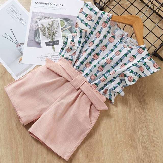 Kids Girls Clothes For Baby Girl Kids T-Shirt Shorts Suit | Orazek UK Ltd