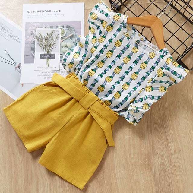 Kids Girls Clothes For Baby Girl Kids T-Shirt Shorts Suit | Orazek UK Ltd