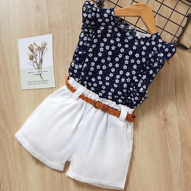Kids Girls Clothes For Baby Girl Kids T-Shirt Shorts Suit | Orazek UK Ltd