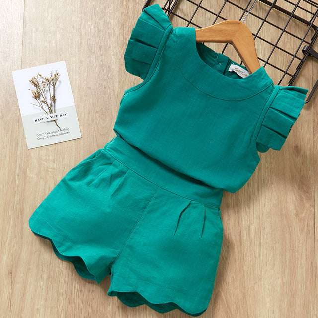 Kids Girls Clothes For Baby Girl Kids T-Shirt Shorts Suit | Orazek UK Ltd