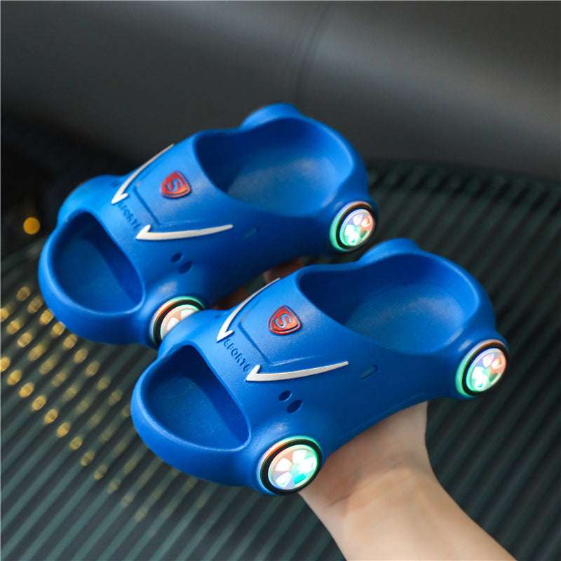 Kids Glowing Slippers Cartoon Car Sandals Children Sandals Anti Slip Boys Girls Luminous Slippers Summer Beach Shoes | Orazek UK Ltd