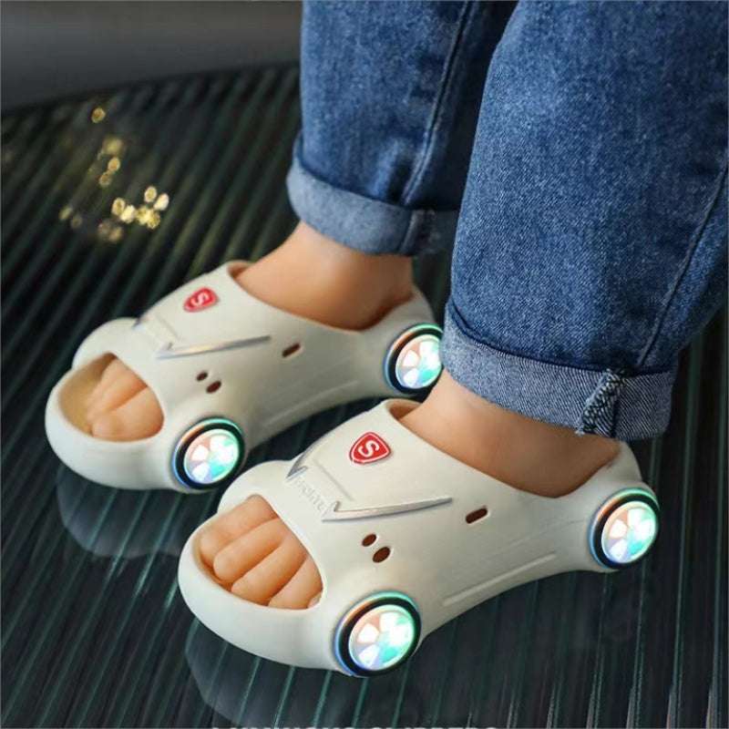 Kids Glowing Slippers Cartoon Car Sandals Children Sandals Anti Slip Boys Girls Luminous Slippers Summer Beach Shoes Orazek UK Ltd