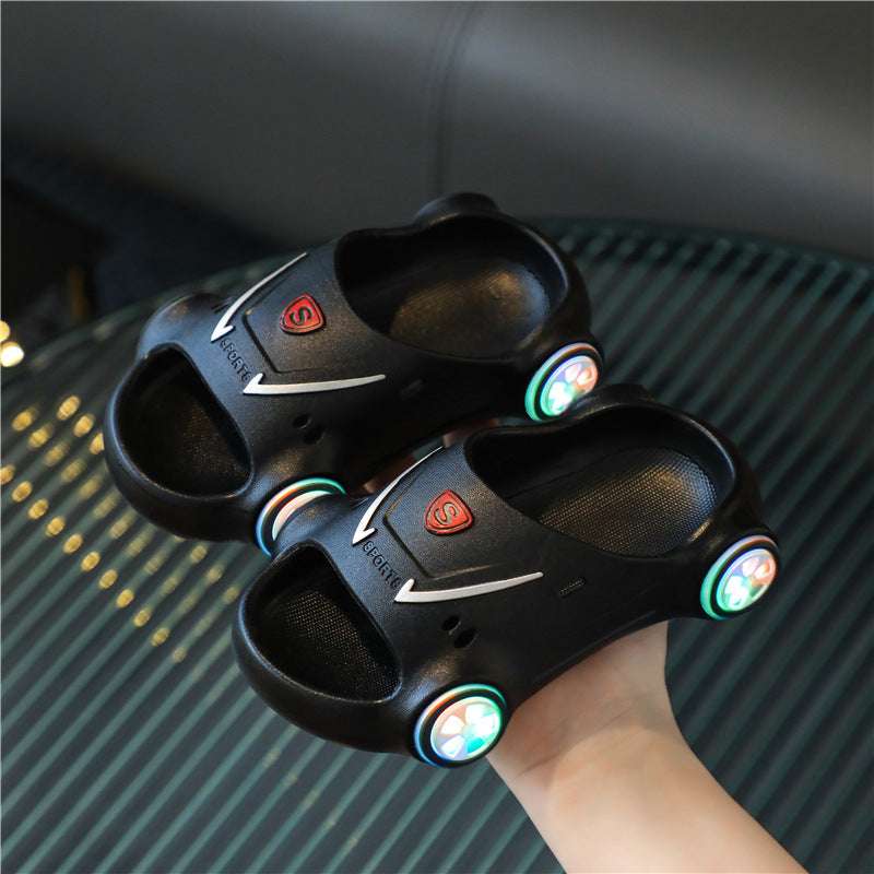 Kids Glowing Slippers Cartoon Car Sandals Children Sandals Anti Slip Boys Girls Luminous Slippers Summer Beach Shoes Orazek UK Ltd