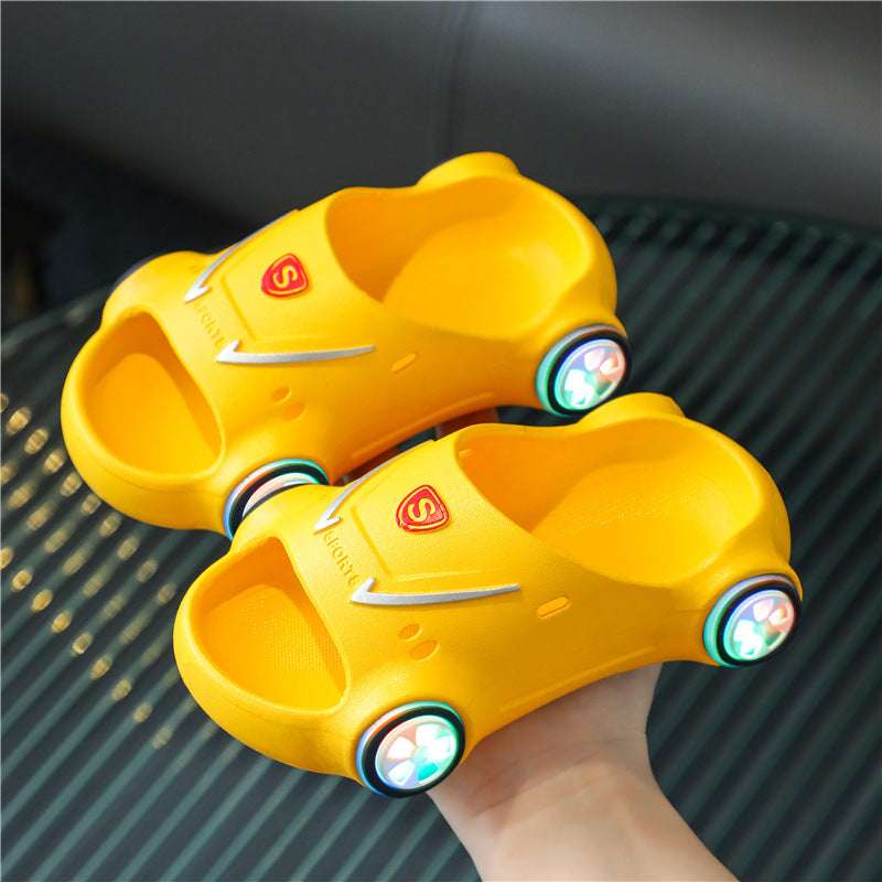 Kids Glowing Slippers Cartoon Car Sandals Children Sandals Anti Slip Boys Girls Luminous Slippers Summer Beach Shoes Orazek UK Ltd