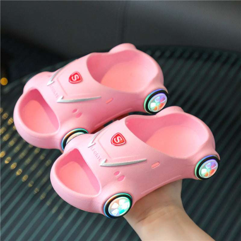 Kids Glowing Slippers Cartoon Car Sandals Children Sandals Anti Slip Boys Girls Luminous Slippers Summer Beach Shoes Orazek UK Ltd