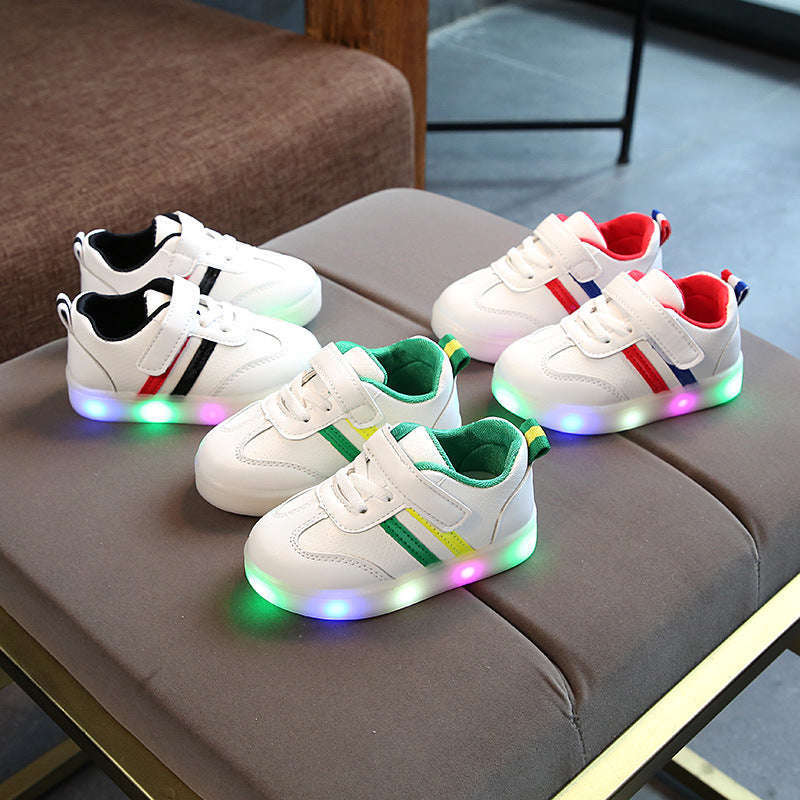 Kimmy White LED Sneakers Shoes | Orazek UK Ltd