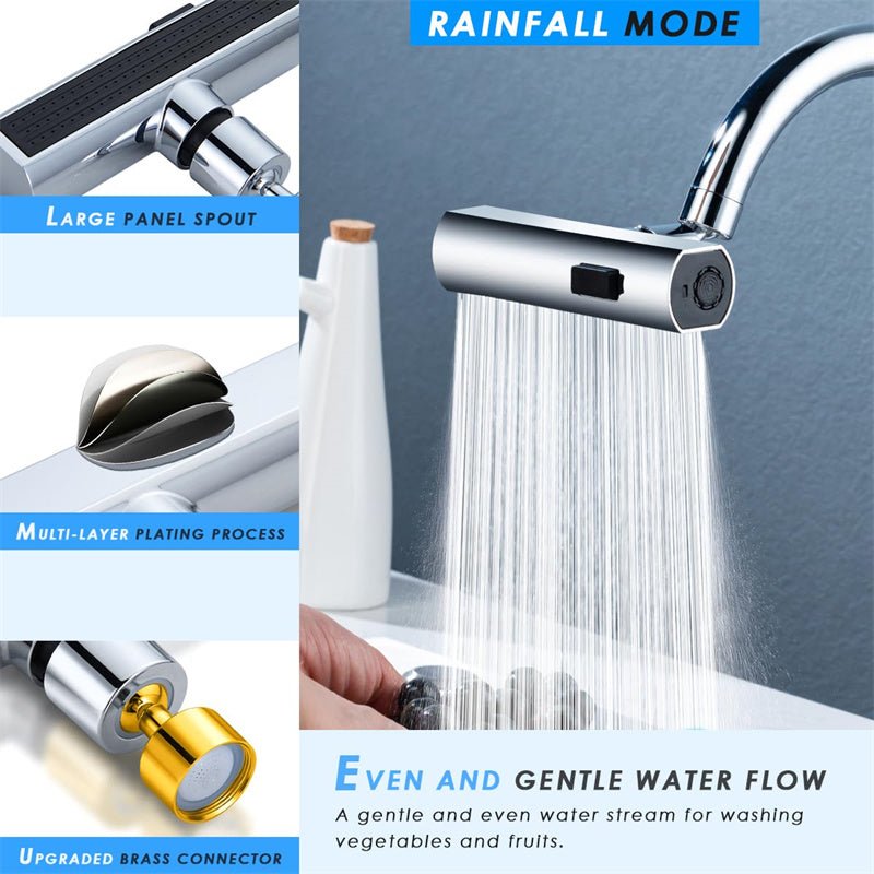 Kitchen Faucet Waterfall Outlet Splash Proof Universal Rotating Bubbler Multifunctional Water Nozzle Extension Kitchen Gadgets | Orazek UK Ltd