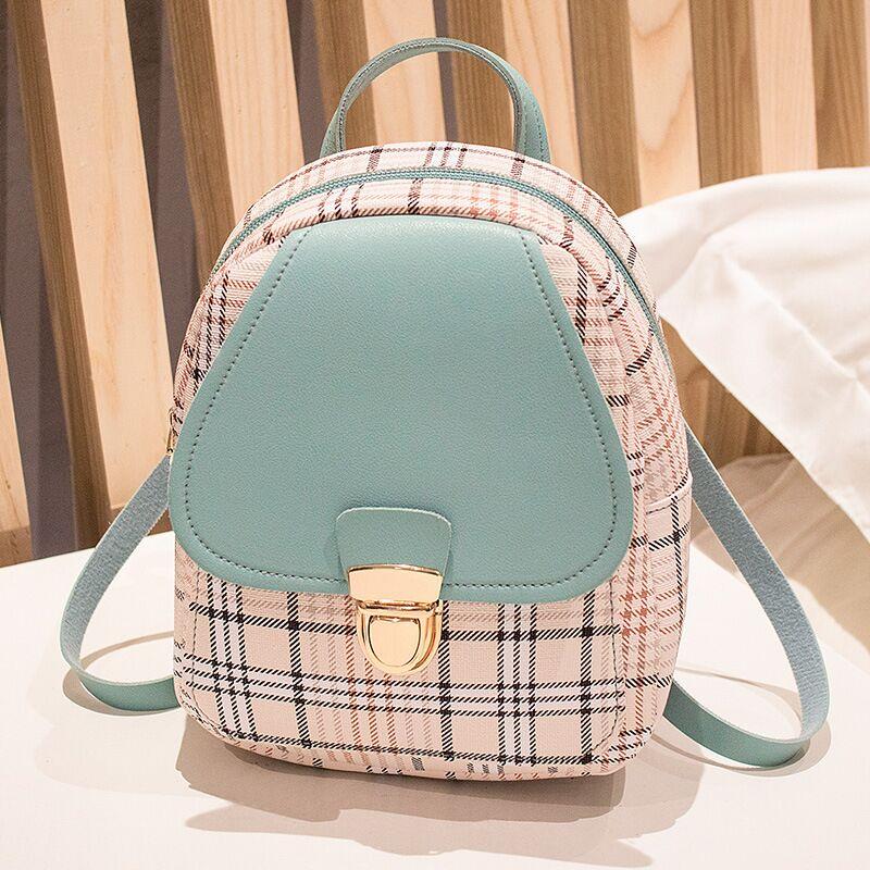 Ladies Check Lock Small Backpack One Shoulder Diagonal Handbag Coin Purse | Orazek UK Ltd