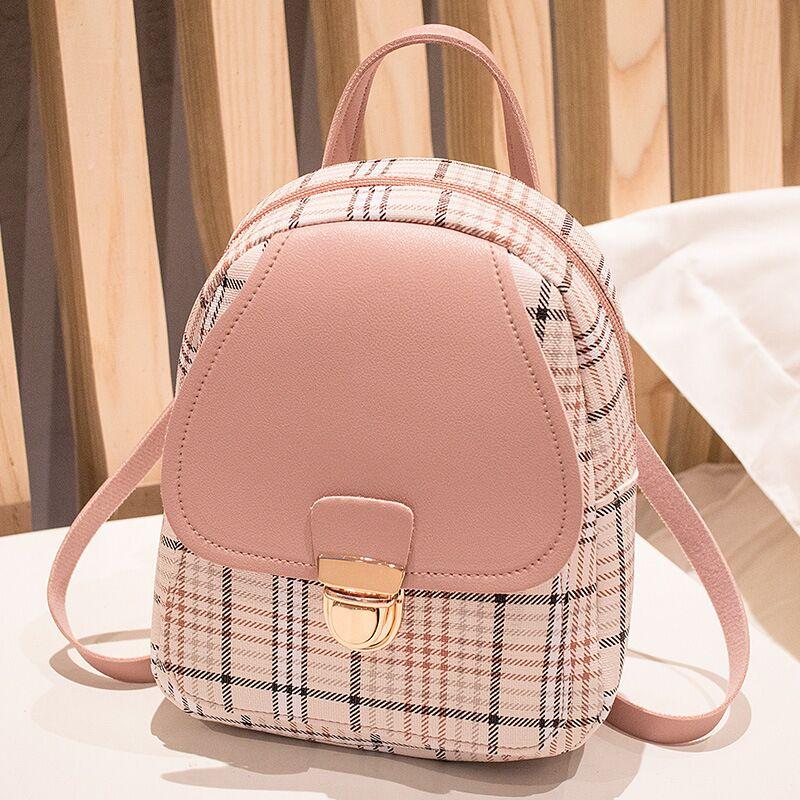 Ladies Check Lock Small Backpack One Shoulder Diagonal Handbag Coin Purse | Orazek UK Ltd