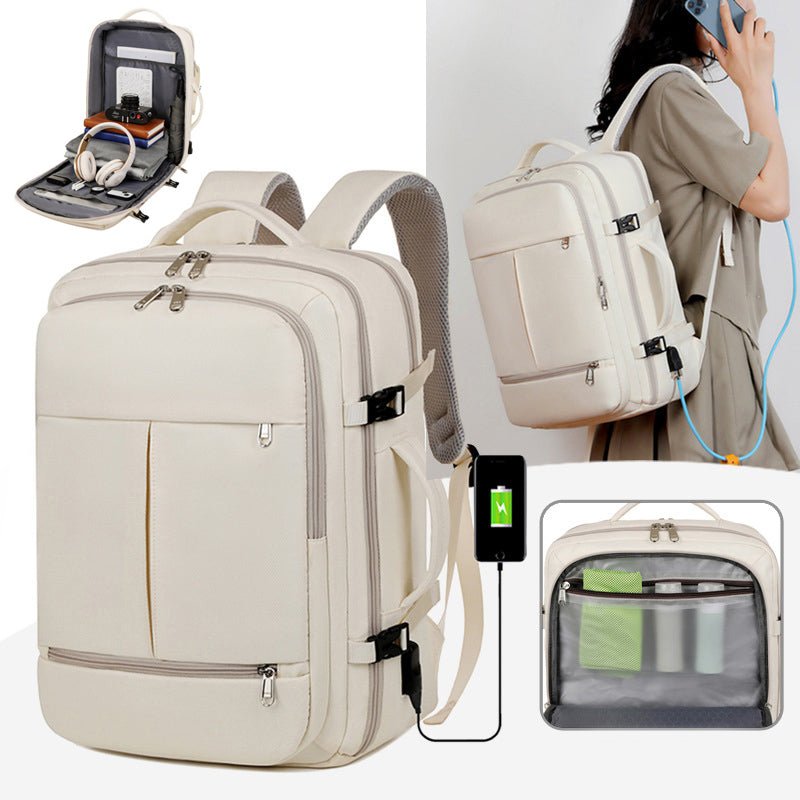 Large Capacity Backpack For Women Men Multiple Pockets And Zippers Versatile Computer Bags Business Travel Backpack | Orazek UK Ltd