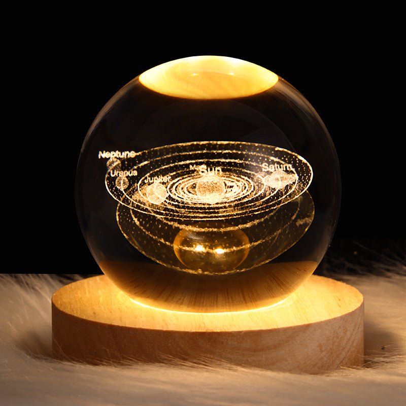 LED Night Light Galaxy Crystal Ball Table Lamp 3D Planet Moon Lamp Bedroom Home Decor For Kids Party Children Birthday Gifts | Orazek UK Ltd