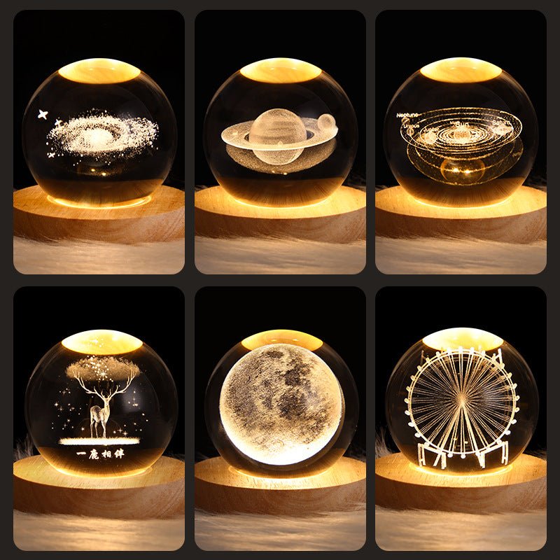 LED Night Light Galaxy Crystal Ball Table Lamp 3D Planet Moon Lamp Bedroom Home Decor For Kids Party Children Birthday Gifts | Orazek UK Ltd