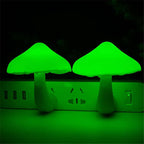 LED Night Light Mushroom Wall Socket Lamp EU US Plug Warm White Light-control Sensor Bedroom Light Home Decoration | Orazek UK Ltd