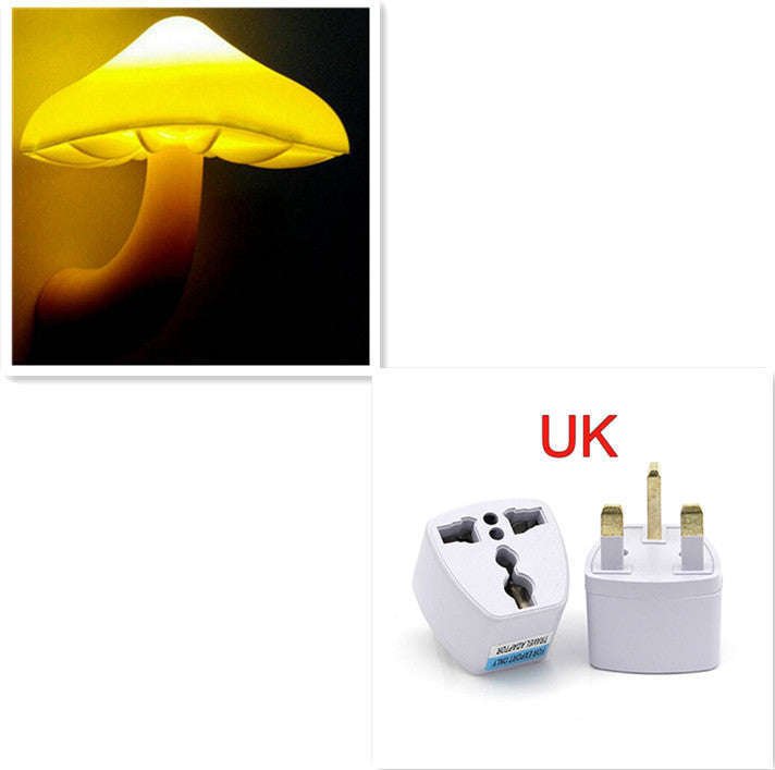 LED Night Light Mushroom Wall Socket Lamp EU US Plug Warm White Light-control Sensor Bedroom Light Home Decoration | Orazek UK Ltd