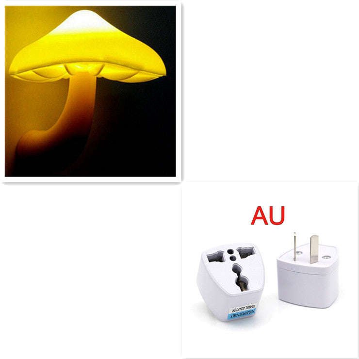 LED Night Light Mushroom Wall Socket Lamp EU US Plug Warm White Light-control Sensor Bedroom Light Home Decoration | Orazek UK Ltd
