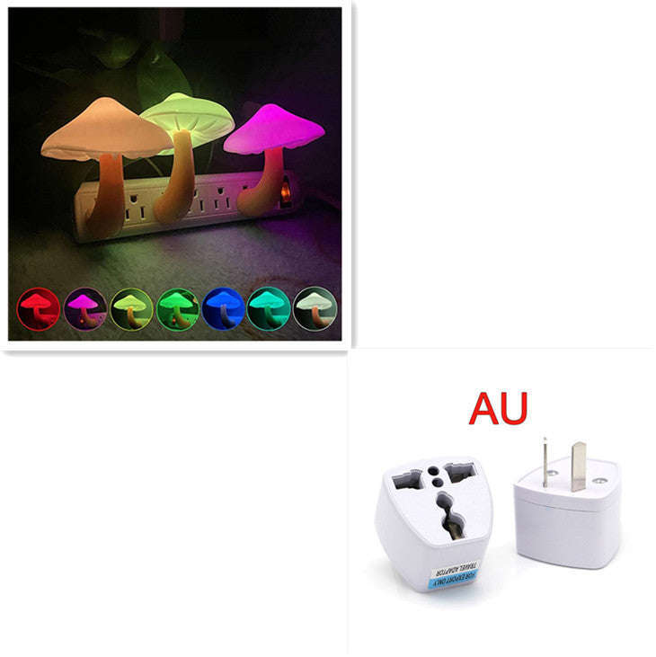 LED Night Light Mushroom Wall Socket Lamp EU US Plug Warm White Light-control Sensor Bedroom Light Home Decoration | Orazek UK Ltd