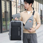 Leisure Oxford Fabric Chest Bag Three-piece Set Backpack | Orazek UK Ltd
