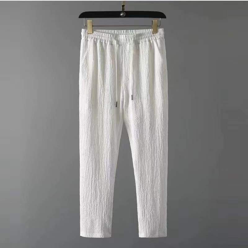 Leisure Suit Summer Loose Short Sleeve Top And Drawstring Trousers Fashion Mens Clothing | Orazek UK Ltd