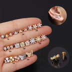 Lip Stud Stem Stainless Steel Piercing Stud Earrings Micro-set Zircon | Orazek UK Ltd