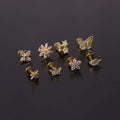 Lip Stud Stem Stainless Steel Piercing Stud Earrings Micro-set Zircon | Orazek UK Ltd