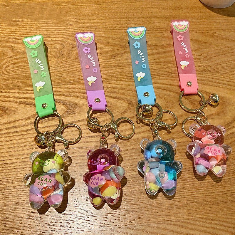 Liquid Into The Oil Bear Keychain Car Doll Bag Pendant | Orazek UK Ltd