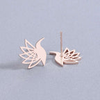 Little Bird Pigeon Stainless Steel Earrings Earings | Orazek UK Ltd