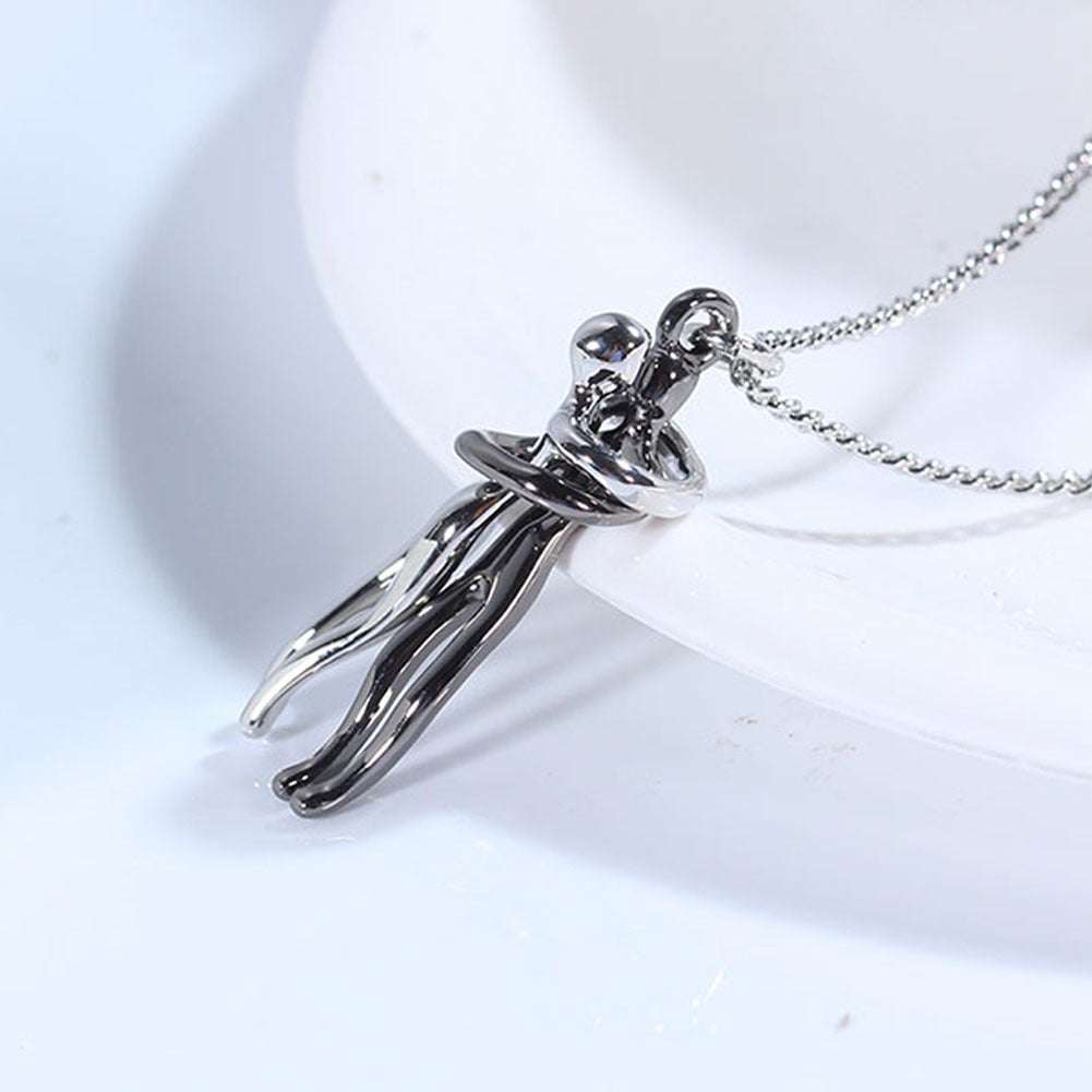 Love Hug Necklace Unisex Men Women Couple Jewelry Simple Temperament Clavicle Chain Valentines Day Lover Gift | Orazek UK Ltd