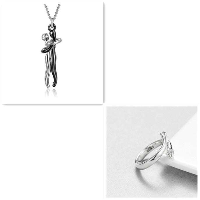 Love Hug Necklace Unisex Men Women Couple Jewelry Simple Temperament Clavicle Chain Valentines Day Lover Gift Orazek UK Ltd