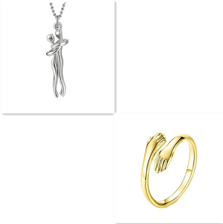 Love Hug Necklace Unisex Men Women Couple Jewelry Simple Temperament Clavicle Chain Valentines Day Lover Gift Orazek UK Ltd