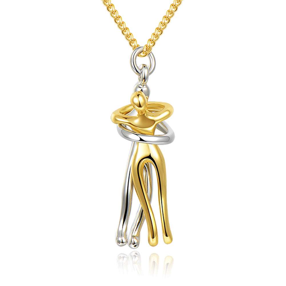 Love Hug Necklace Unisex Men Women Couple Jewelry Simple Temperament Clavicle Chain Valentines Day Lover Gift Orazek UK Ltd