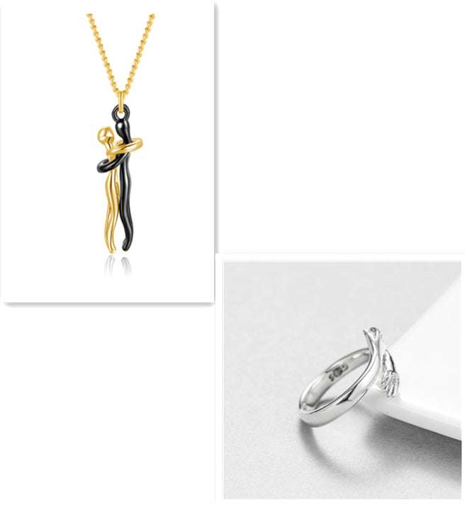 Love Hug Necklace Unisex Men Women Couple Jewelry Simple Temperament Clavicle Chain Valentines Day Lover Gift Orazek UK Ltd