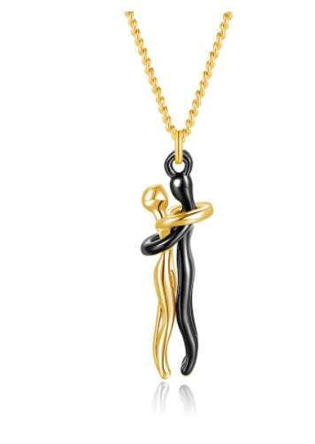 Love Hug Necklace Unisex Men Women Couple Jewelry Simple Temperament Clavicle Chain Valentines Day Lover Gift Orazek UK Ltd