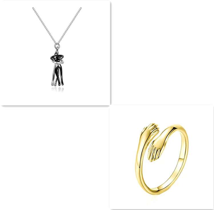 Love Hug Necklace Unisex Men Women Couple Jewelry Simple Temperament Clavicle Chain Valentines Day Lover Gift Orazek UK Ltd