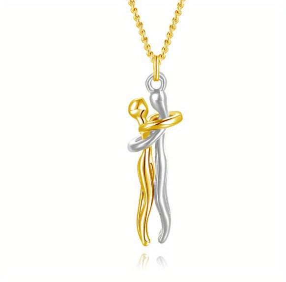 Love Hug Necklace Unisex Men Women Couple Jewelry Simple Temperament Clavicle Chain Valentines Day Lover Gift Orazek UK Ltd