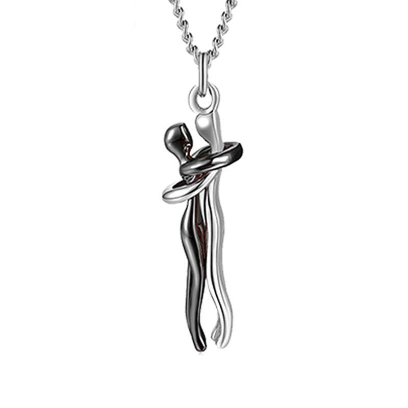 Love Hug Necklace Unisex Men Women Couple Jewelry Simple Temperament Clavicle Chain Valentines Day Lover Gift Orazek UK Ltd