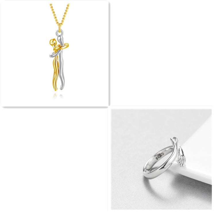 Love Hug Necklace Unisex Men Women Couple Jewelry Simple Temperament Clavicle Chain Valentines Day Lover Gift Orazek UK Ltd