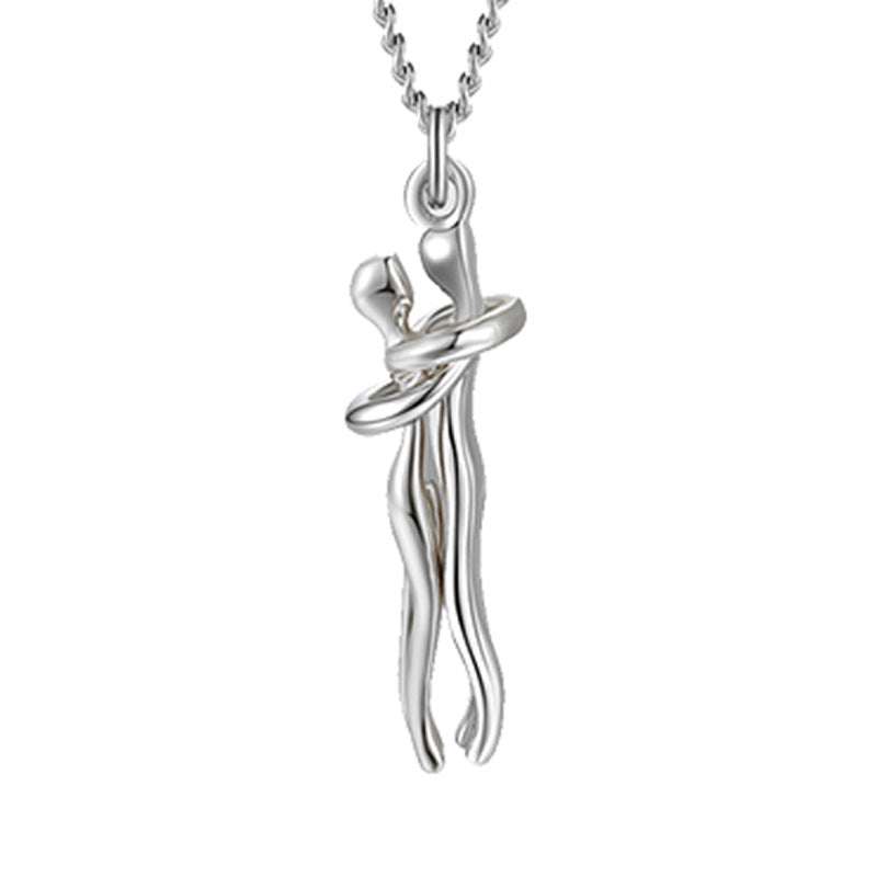 Love Hug Necklace Unisex Men Women Couple Jewelry Simple Temperament Clavicle Chain Valentines Day Lover Gift Orazek UK Ltd