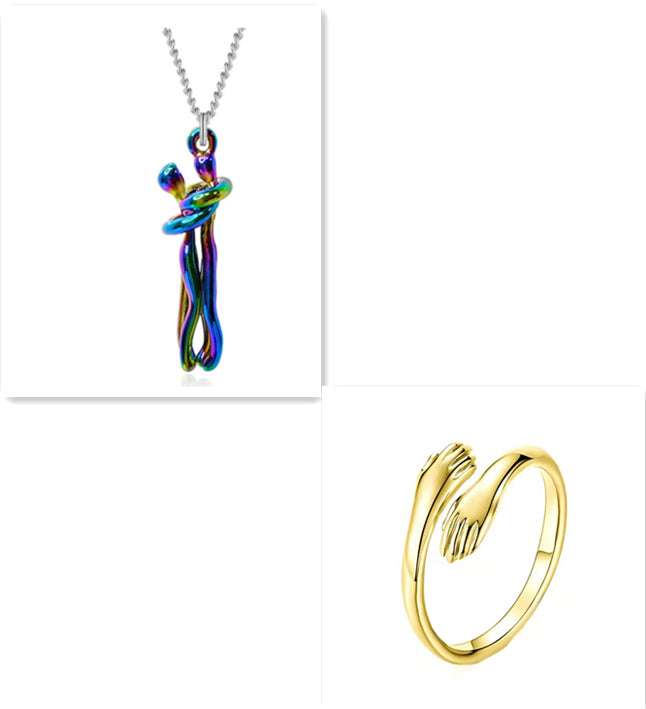 Love Hug Necklace Unisex Men Women Couple Jewelry Simple Temperament Clavicle Chain Valentines Day Lover Gift Orazek UK Ltd