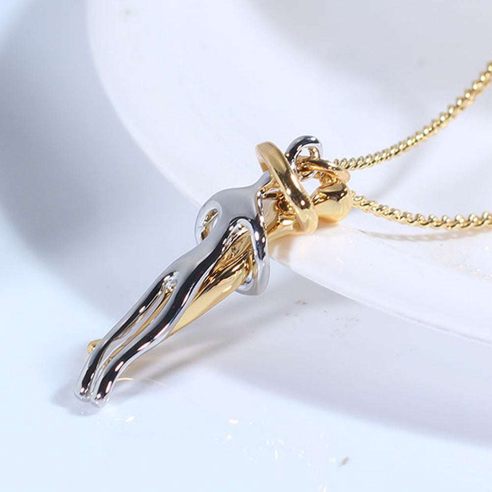 Love Hug Necklace Unisex Men Women Couple Jewelry Simple Temperament Clavicle Chain Valentines Day Lover Gift Orazek UK Ltd
