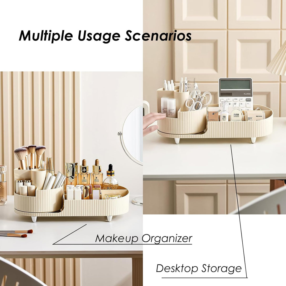 Makeup Organizer Countertop Rotating Makeup Organizer For Vanity Large Capacity Cosmetic Display Case With Makeup Brush Holder Cosmetic Organizer Countertop | Orazek UK Ltd