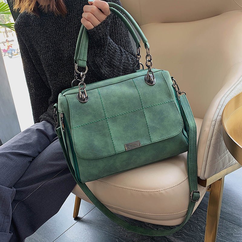 Matte Women Scrub Female Shoulder Bags Large Capacity Matcha Green PU Leather Lady Totes Boston Bag for Travel Hand Bags | Orazek UK Ltd