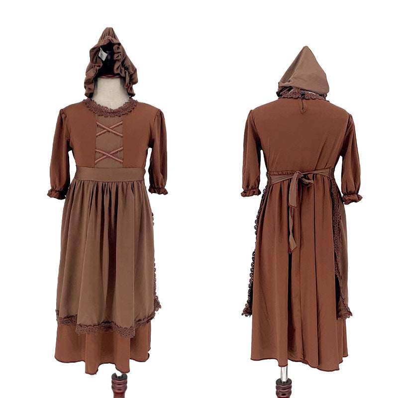 Medieval Civilian Costume Children European Colony Poor Cosplay Clothes Cosplay Old Grandma Performance Costumes Orazek UK Ltd