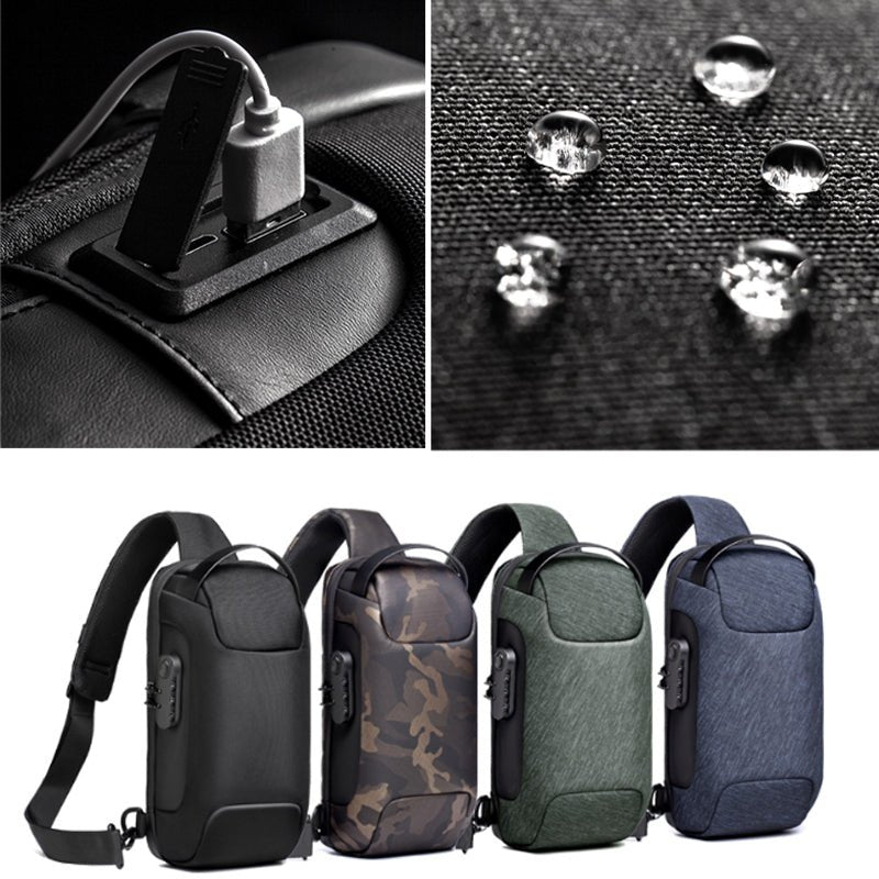 Men Chest Bag Messenger Bag Anti-theft Shoulder Bags Chest Bag Pack For Male | Orazek UK Ltd