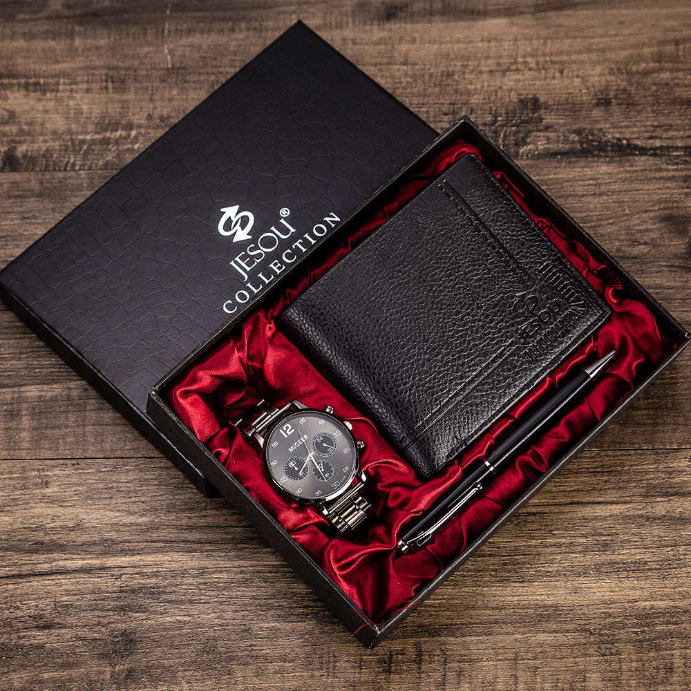 Men's Gift Set Beautifully Wrapped Watch  Wallet Pen Set Orazek UK Ltd