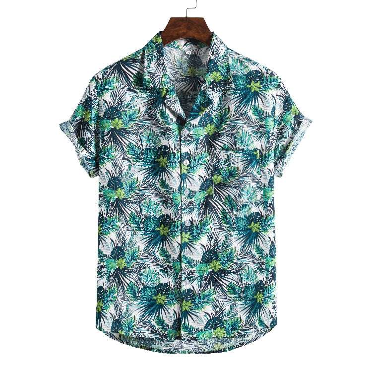 Men Short sleeved beach shirts men New printed T shirt | Orazek UK Ltd