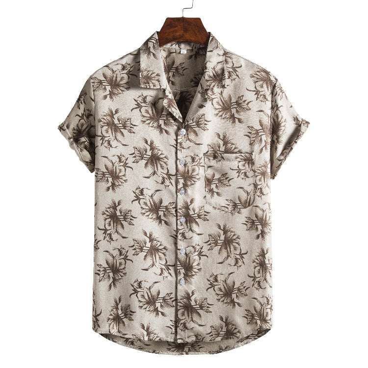 Men Short sleeved beach shirts men New printed T shirt | Orazek UK Ltd