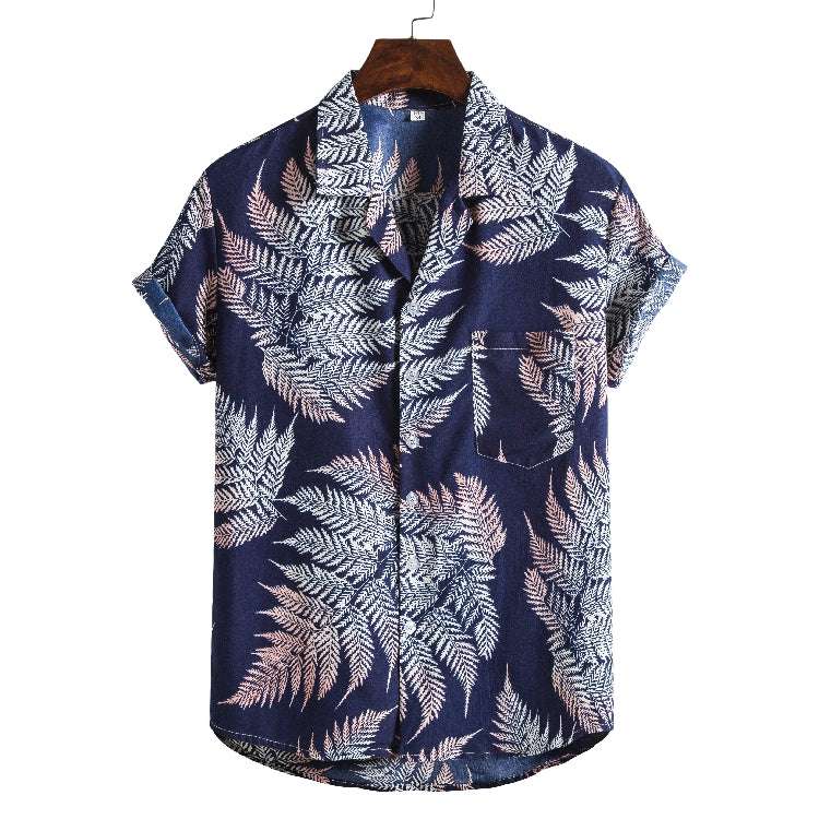 Men Short sleeved beach shirts men New printed T shirt | Orazek UK Ltd