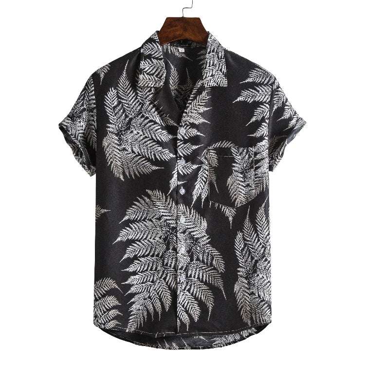 Men Short sleeved beach shirts men New printed T shirt | Orazek UK Ltd